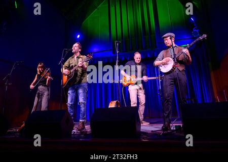 The fugitives, groupe de musique folk-roots acoustique, Rogue Folk Club, Vancouver, BC, Canada Banque D'Images