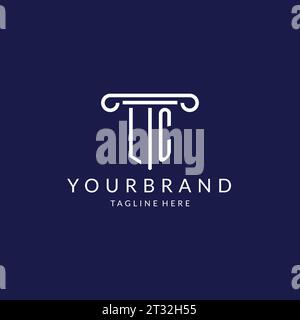 Monogramme de logo LC avec vecteur de conceptions de forme de pilier Illustration de Vecteur