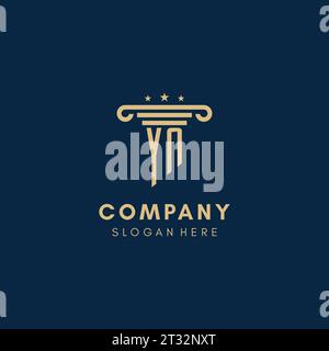 YN monogramme logo initial avec pilier et étoiles, inspiration de conception de cabinet juridique Illustration de Vecteur