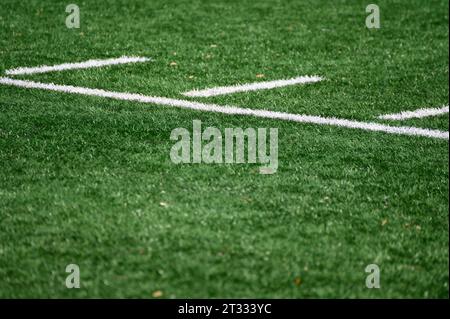 Marques de yard sur un terrain de football américain Banque D'Images