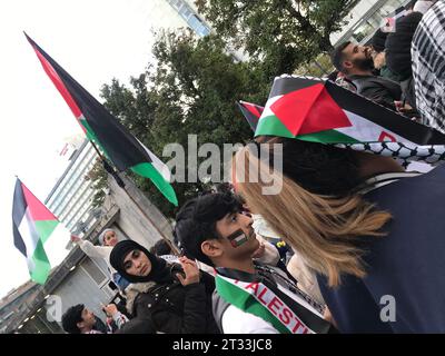 Manchester City centre Piccadilly Gardens 22 octobre 2023 Manchester, UK. Manifestation ou protestation en faveur de la Palestine Banque D'Images