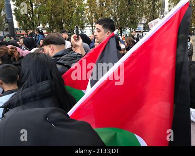 Manchester City centre Piccadilly Gardens 22 octobre 2023 Manchester, UK. Manifestation ou protestation en faveur de la Palestine Banque D'Images