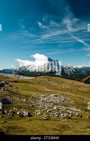 Vue du mont Civetta depuis Mondeval, Italie Banque D'Images