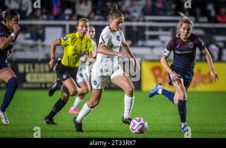 Cary, États-Unis. 22 octobre 2023. Cary, États-Unis, 22 octobre 2023 : Sinead Farrelly (33 Gotham FC) lors du quart de finale de la National Women's Soccer League entre North Carolina courage et Gotham FC au WakeMed Soccer Park à Cary, NC États-Unis (USAGE ÉDITORIAL UNIQUEMENT). (Rebekah Wynkoop/SPP) crédit : SPP Sport Press photo. /Alamy Live News Banque D'Images