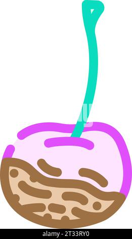 illustration vectorielle d'icône de couleur d'aliment pourri de cerisier Illustration de Vecteur