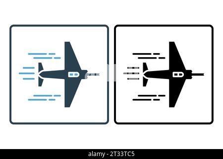 icône jet. icône liée à la vitesse, aviation. convient pour le site web, l'application, les interfaces utilisateur, imprimable, etc Style d'icône solide. Conception vectorielle simple modifiable Illustration de Vecteur