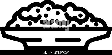 illustration vectorielle de l'icône de la ligne pelée de la pile de grain d'orge Illustration de Vecteur