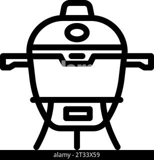 illustration vectorielle de l'icône de la ligne de viande de fumeur Illustration de Vecteur