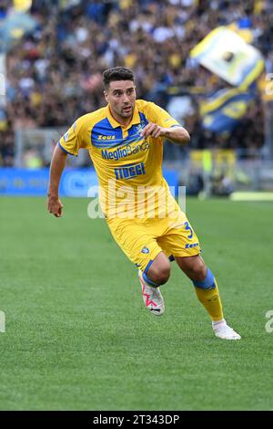 Bologne, Italie. 22 octobre 2023. Riccardo Marchizza (Frosinone Calcio) lors de Bologne FC vs Frosinone Calcio, match de football italien Serie A à Bologne, Italie, octobre 22 2023 crédit : Agence de photo indépendante/Alamy Live News Banque D'Images