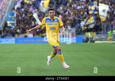 Bologne, Italie. 22 octobre 2023. Riccardo Marchizza (Frosinone Calcio) lors de Bologne FC vs Frosinone Calcio, match de football italien Serie A à Bologne, Italie, octobre 22 2023 crédit : Agence de photo indépendante/Alamy Live News Banque D'Images