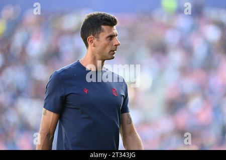 Bologne, Italie. 22 octobre 2023. Thiago Motta (Bologna FC) lors du match de Bologne FC vs Frosinone Calcio, football italien Serie A à Bologne, Italie, octobre 22 2023 crédit : Independent photo Agency/Alamy Live News Banque D'Images