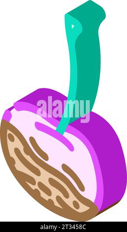 illustration vectorielle d'icône isométrique de nourriture pourrie de cerise Illustration de Vecteur