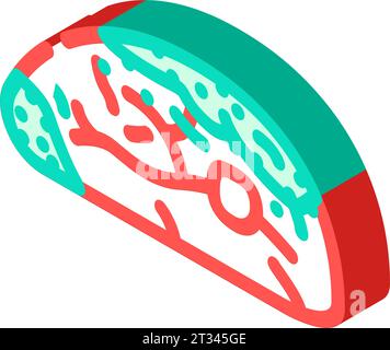 illustration vectorielle d'icône isométrique de nourriture pourrie de viande Illustration de Vecteur