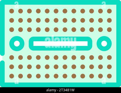 illustration vectorielle d'icône couleur électronique de prototypage de carte d'expérimentation Illustration de Vecteur