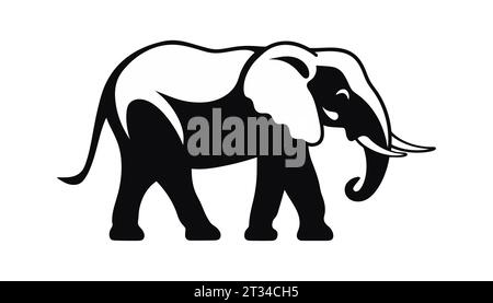 icône de silhouette d'éléphant isolée Illustration de Vecteur