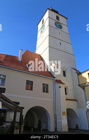Turnul Sfatului (Tour du Conseil), Piața Mare (Grande place), Sibiu, Comté de Sibiu, Transylvanie, Roumanie, Europe Banque D'Images