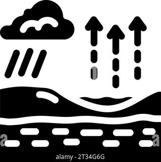 illustration vectorielle d'icône de glyphe d'hydrogéologue de recharge d'aquifère Illustration de Vecteur