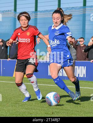 Walton Hall Park, Liverpool, Merseyside, Angleterre. 22 octobre 2023. , Lors de l'Everton Women V Manchester United Women football Club au Walton Hall Park, dans la Super League féminine de Barclays/Super League féminine. (Image de crédit : ©Cody Froggatt/Alamy Live News) Banque D'Images