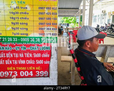 Vietnam, Ha Tien, gare routière Banque D'Images