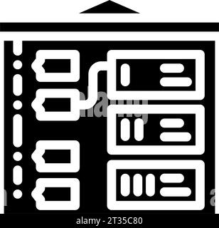 illustration vectorielle d'icône de glyphe de développement de jeu de création de storyboard Illustration de Vecteur