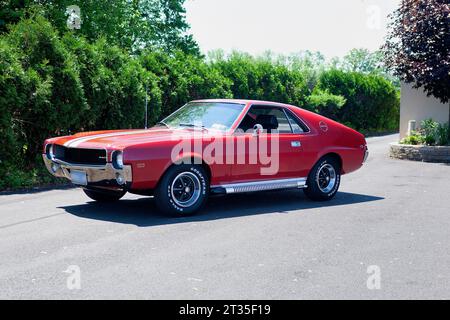 1969 AMC AMX1969 AMC modèle AMX sur chaussée. Banque D'Images