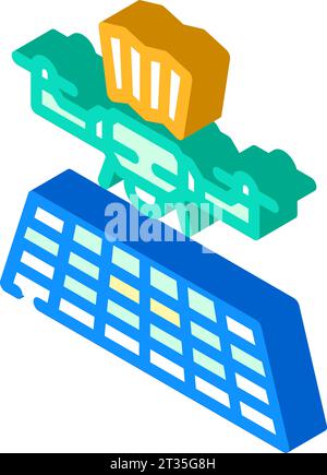 illustration de vecteur d'icône isométrique de cartographie de drone Illustration de Vecteur