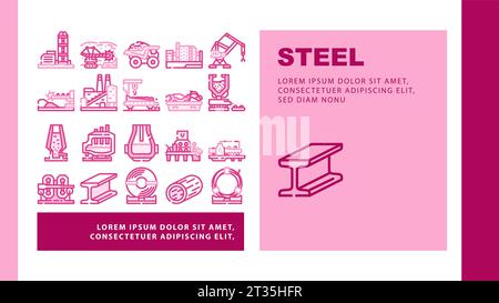 industrie de la production d'acier icônes de métal définir vecteur Illustration de Vecteur