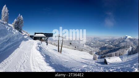 Autriche, Salzburger Land, Saint Gilgen, station de téléphérique sur la montagne Zwolferhorn Banque D'Images