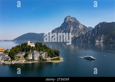 Autriche, haute-Autriche, Traunstein, Johannesbergkapelle au lac Traunsee Banque D'Images