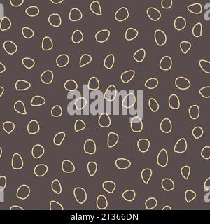Fond vectoriel sans couture avec des éléments aléatoires. Ornement abstrait brun et doré. Motif abstrait sans couture Illustration de Vecteur