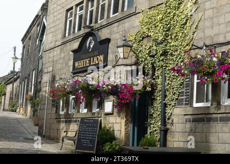 The White Lion Pub Smithwell Rd Heptonstall West Yorkshire Angleterre Banque D'Images