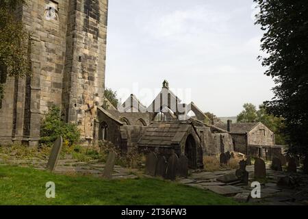 Les vestiges de l'église St Thomas a Becket à Heptonstall près de Hebden Bridge West Yorkshire England Banque D'Images