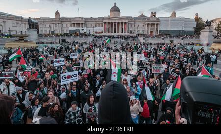 Manifestation pro-palestinienne à Trafalgar Square. Banque D'Images