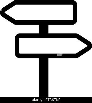 Symbole de l'icône représentant des flèches de signalisation opposées. Illustration vectorielle Illustration de Vecteur