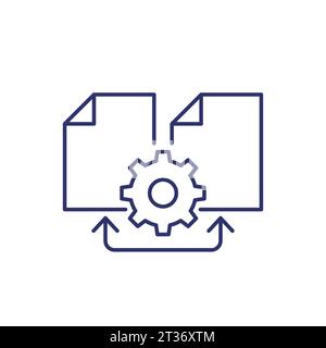icône de la ligne de réconciliation des fichiers sur blanc Illustration de Vecteur