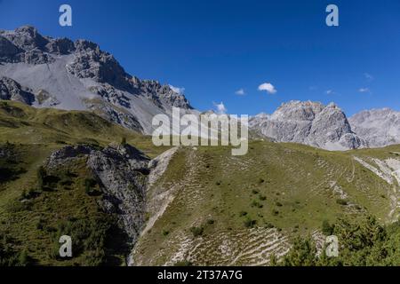 Val Mora près de Doess Radond, Tschierv dans le Val Muestair, Grisons, Suisse Banque D'Images