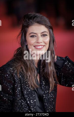 Rome, Italie - 20 octobre 2023 : Alessandra Mastronardi assiste au tapis rouge du film Maria Callas Lettere e e Memorie au Rome film Fest 2023 à l'Auditorium Parco della Musica. Banque D'Images