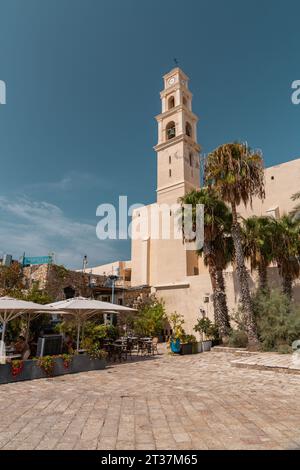 Jaffa, Israël - 5 octobre 2023 : extérieur du St. Église de Pierre à Jaffa, Israël Banque D'Images