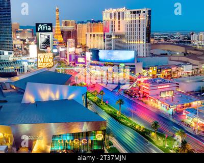 Vegas City View, Crystals Shopping Mall, City Center, Las Vegas Strip Las Vegas, Paradise, Nevada, Clark County USA Banque D'Images