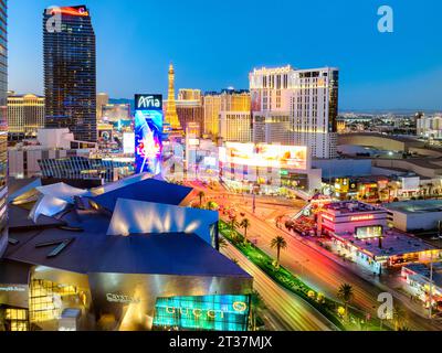 Vegas City View, Crystals Shopping Mall, City Center, Las Vegas Strip Las Vegas, Paradise, Nevada, Clark County USA Banque D'Images