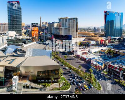 Vegas City View, Crystals Shopping Mall, City Center, Las Vegas Strip Las Vegas, Paradise, Nevada, Clark County USA Banque D'Images