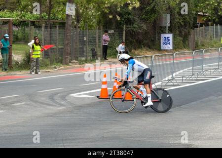 Compétition de cyclisme sur route Jeux panam 2023 - Isla de Maipo, Chili - 22 octobre 2023 Banque D'Images