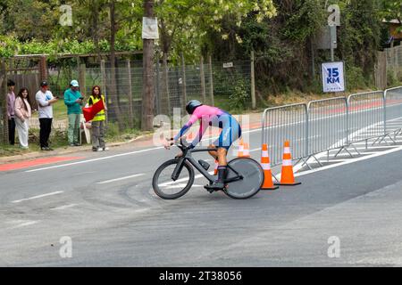 Compétition de cyclisme sur route Jeux panam 2023 - Isla de Maipo, Chili - 22 octobre 2023 Banque D'Images