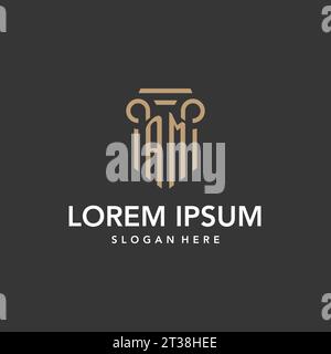 Monogramme de logo AM avec vecteur de conception de style pilier Illustration de Vecteur