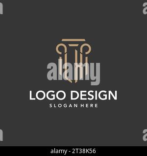 Monogramme de logo LX avec vecteur de conception de style pilier Illustration de Vecteur