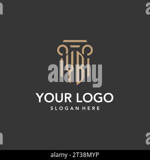 Monogramme de logo YB avec vecteur de conception de style pilier Illustration de Vecteur