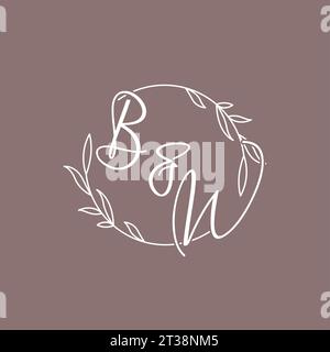 BW initiales de mariage monogramme logo idées graphique vectoriel Illustration de Vecteur