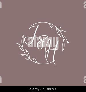 JH initiales de mariage monogramme logo idées graphique vectoriel Illustration de Vecteur
