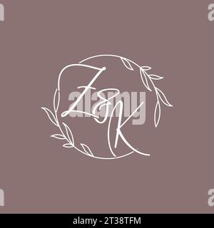 ZK initiales de mariage monogramme logo idées graphique vectoriel Illustration de Vecteur
