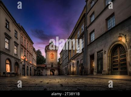 St. Florian's Gate, Brama Floriańska, Cracovie, Pologne Banque D'Images